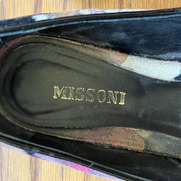 Missoni Floral Velour Slip On Ballet Flats Shoes Made Italy Women US 6 EU 36.5 - Picture 3 of 6